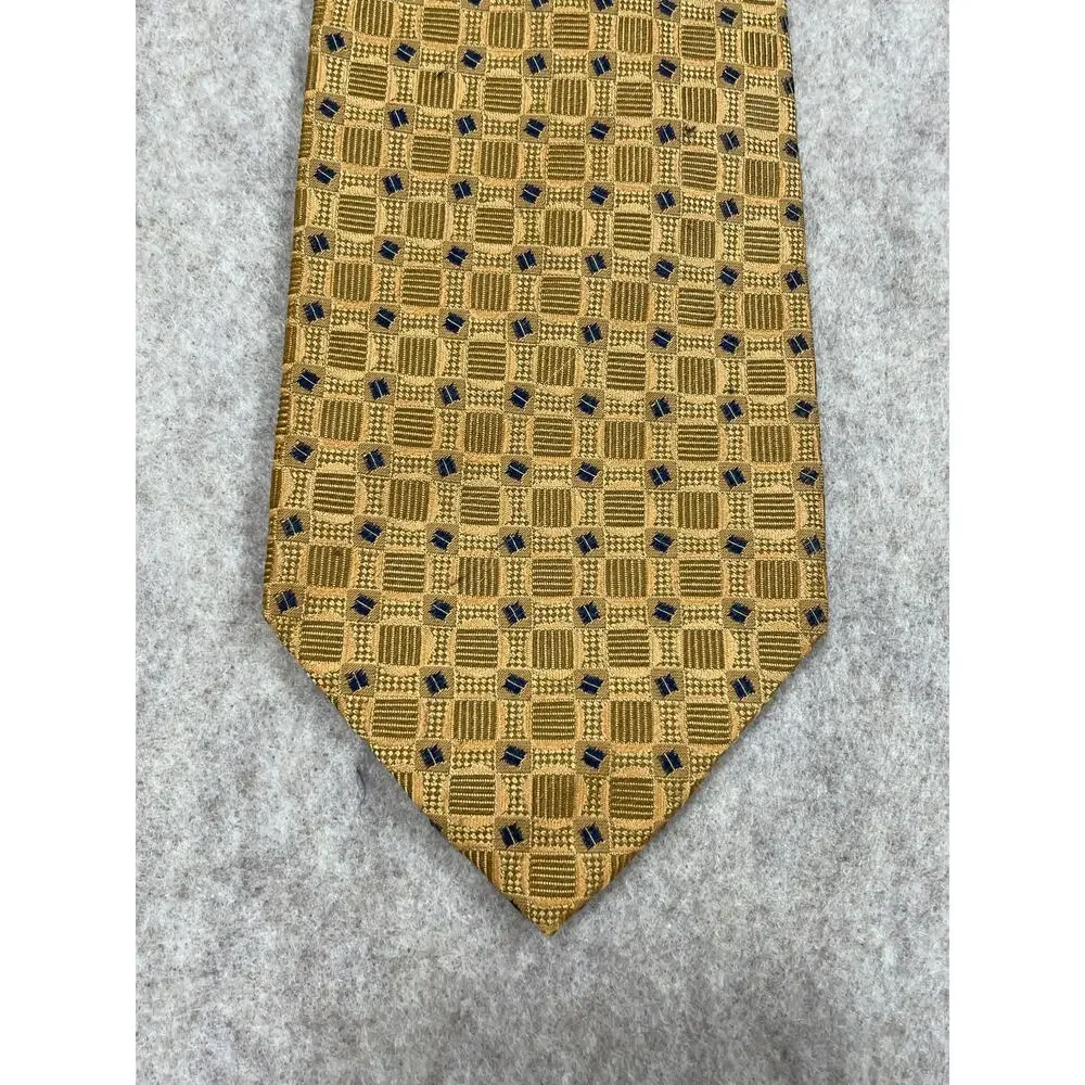 Britches of Georgetowne Geometric Silk Tie Vintage Gold Necktie